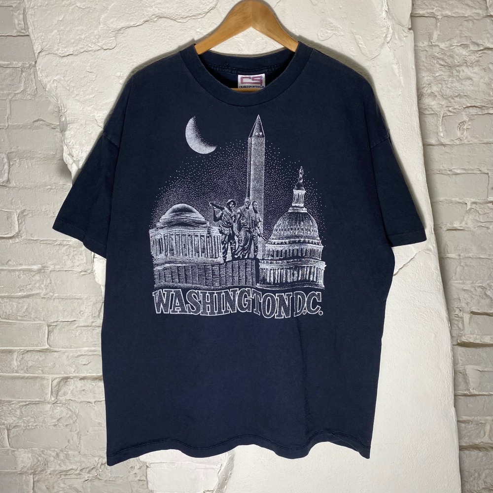 Vintage 90s Washington DC Veterans Tshirt‎ XL Black Double Sided